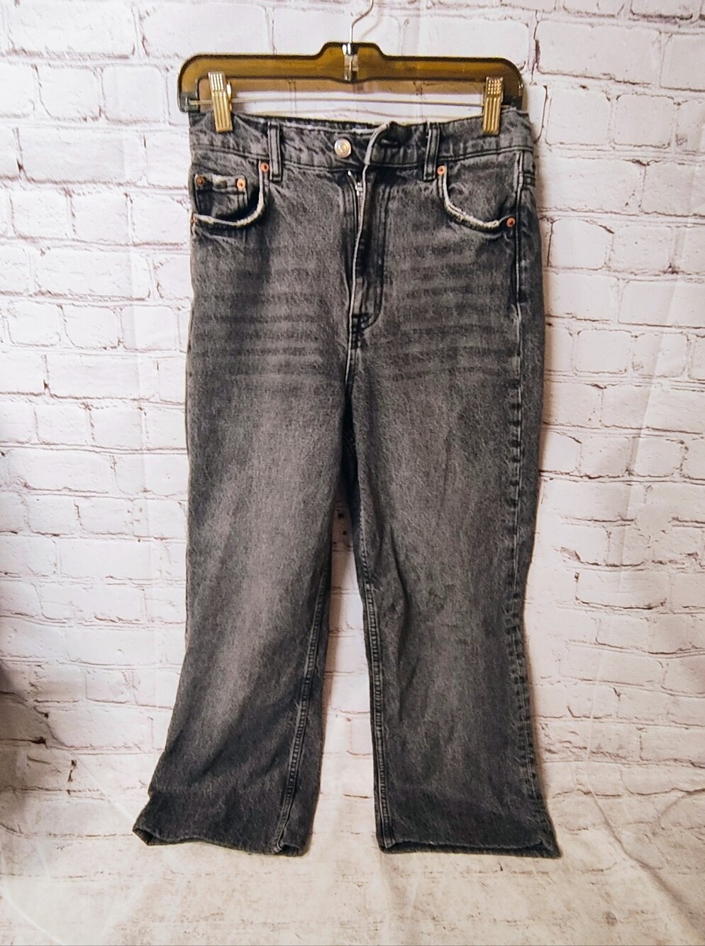 Zara High Rise Wide Leg Black Whiskered Janes 4 Skate Y2K
